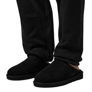 UGG Classic Slip On Mule Slipper Leather Shearling Lined Comfort Lounge Size 12